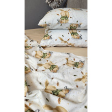 Вухастики/бежева пастель, Turkish flannel (Полуторний)