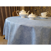 Скатертина Мармур блакитний, овал (Овал 110/140 см)