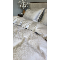 Сатин JACQUARD, CASPE GREY нав 50*70см (Двоспальний)