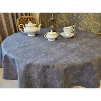 Скатертина Мармур графіт, овал (Овал 160/300 см)