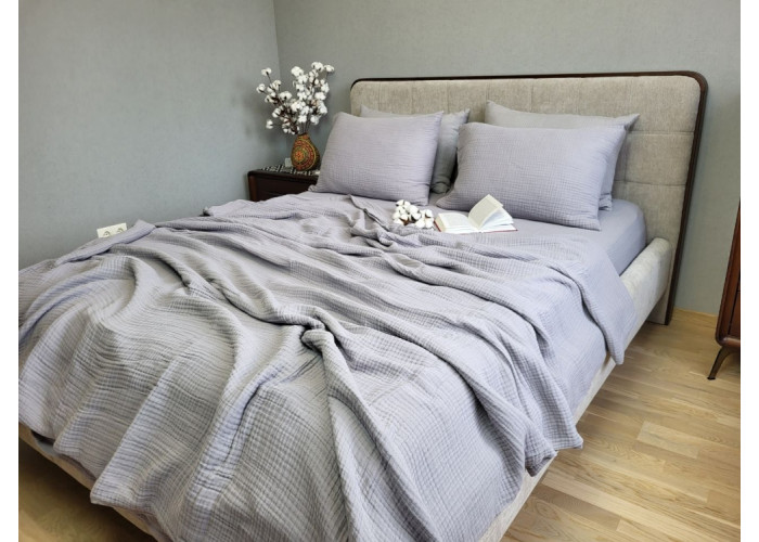 SMOKE GREY, MUSLIN (Плед 260*220см) SMOKE GREY, MUSLIN (Плед 260*220см)