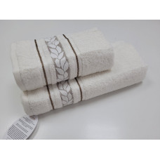 Рушники махрові VIP COTTON FILIZ-N, білий (Набір (Баня+Лице))