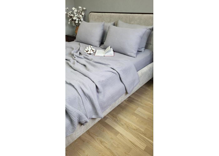 SMOKE GREY, MUSLIN (Плед 260*220см) SMOKE GREY, MUSLIN (Плед 260*220см)