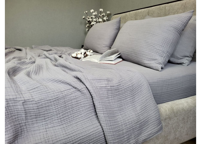 SMOKE GREY, MUSLIN (Плед 260*220см) SMOKE GREY, MUSLIN (Плед 260*220см)