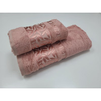 Рушники махрові SILK BAMBOO, теракот (Набір (Баня+Лице))