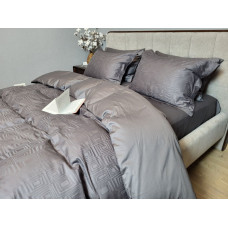 Сатин JACQUARD, SQUARE DARK GREY (Двосп. на рез.)