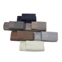 Рушники махрові LUX COTTON YENI, кориця (Набір (Баня+Лице))