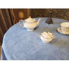 Скатертина Мармур блакитний, овал (Овал 130/170 см)