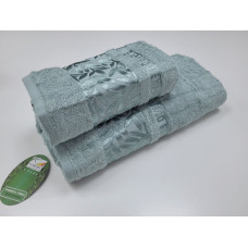 Рушники махрові SILK BAMBOO, ментол (Набір (Баня+Лице))