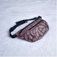 Поясна сумка бананка шоколадна Feathers