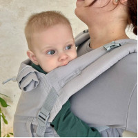 Лляний ерго рюкзак з народження Adapt світло-сірий (0-18 міс)