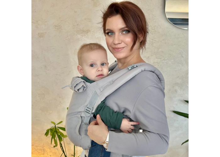 Лляний ерго рюкзак з народження Adapt світло-сірий (0-18 міс) Лляний ерго рюкзак з народження Adapt світло-сірий (0-18 міс)