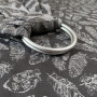 Слінг з кільцями жакардовий сірий Feathers