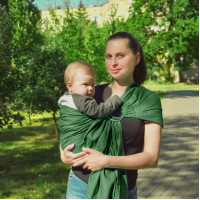 Слінг з кільцями темно-зелений (льон з бавовною)