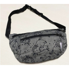 Поясна сумка бананка сіра Unicorns