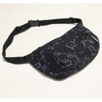 Поясна сумка бананка чорна Unicorns