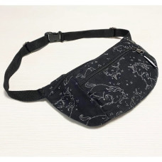Поясна сумка бананка чорна Unicorns