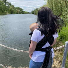 Май-слінг жакардовий чорний Unicorns