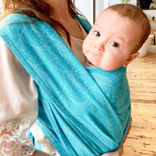 Тканий жакардовий слінг шарф бірюзовий Leaf Розмір 4