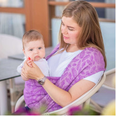 Тканий жакардовий слінг шарф бузковий Feathers Розмір 5