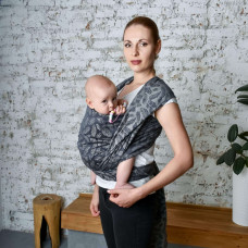 Тканий жакардовий слінг шарф сірий Feathers Розмір 5