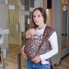 Тканий слінг шарф шоколадний Feathers Розмір 6