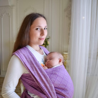 Тканий жакардовий слінг шарф бузковий Geometry Розмір 4