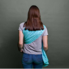 Слінг з кільцями жакардовий бірюзовий Feathers