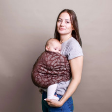 Слінг з кільцями жакардовий шоколадний Feathers