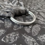 Слінг з кільцями жакардовий сірий Feathers