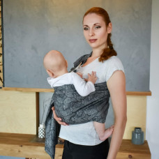 Слінг з кільцями жакардовий сірий Leaf