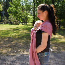 Слінг з кільцями рожевий (льон з бавовною)