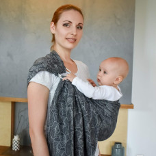 Слінг з кільцями жакардовий сірий Leaf