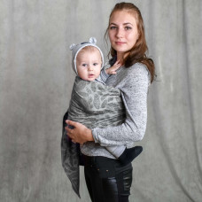 Слінг з кільцями жакардовий сірий Feathers