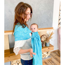 Слінг з кільцями жакардовий бірюзовий Leaf