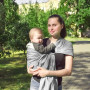 Слінг з кільцями сірий (льон з бавовною)