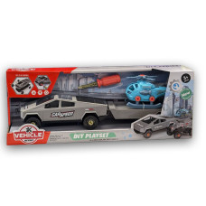 Конструктор болтовий розбірний транспорт Джип із причіпом сірий (7654-B2AB-GRY)