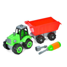Конструктор на шурупах з викруткою трактор із причепом самоскид (0488-801)