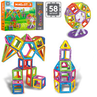 Конструктор магнітний LimoToy MAGniSTAR 58дет. різнокольоровий (LT109)