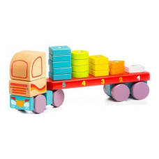 Дерев'яний конструктор Cubika Тягач з геометричними фігурами LM-13 (13425)