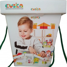 Дерев'яний конструктор Cubika Городок для хлопчиків 55 деталей (13913)