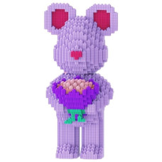 Конструктор DUZ Magic Blocks 3D Ведмедик Тедді з букетом 1580 дет (KB9028)