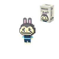 Піксельний конструктор Bricks 3D Labubu 246 дет сіро-синій (E3057)
