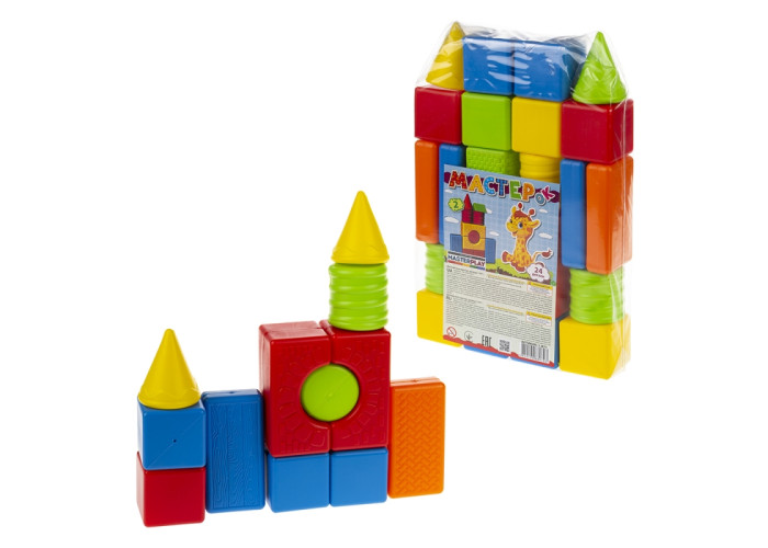 Пластиковий конструктор Colorplast Мастерок №2 24дет. (1-071)