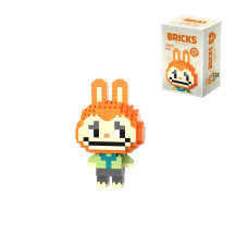 Піксельний конструктор Bricks 3D Labubu 250 дет жовтогарячий (E3056)