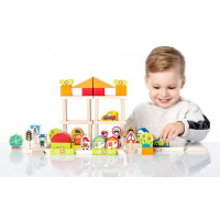 Дерев'яний конструктор Cubika Городок для хлопчиків 55 деталей (13913)