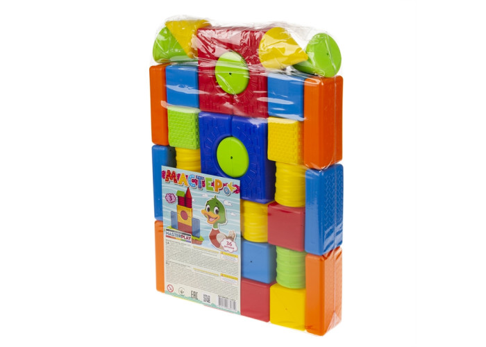 Пластиковий конструктор Colorplast Мастерок №3 36дет. (1-072)