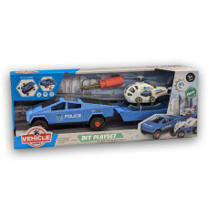 Конструктор болтовий розбірний транспорт Джип із причіпом синій (7654-B2AB-BL)