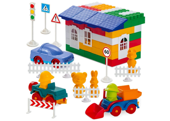 Пластиковий конструктор Colorplast Лідер №5 200дет. (1-054)