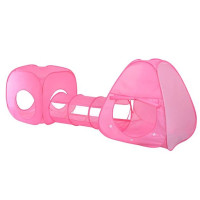 Намет дитячий 3 в 1 куб, пірамідка, тунель 230х76х89 см рожевий (M2958-1)